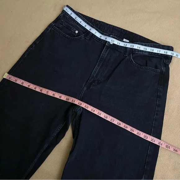 H&M 2026 Black Ultra High Rise Wide Leg Jeans - Picture 9 of 12